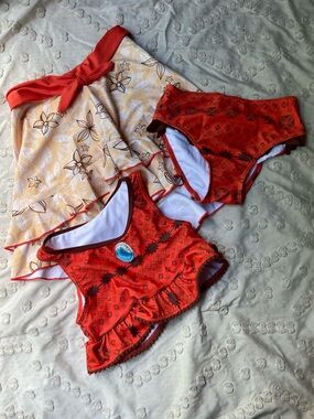 Disney Moana Girls Two-Piece Swim Set with Skirt